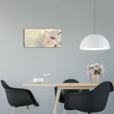 Wallmuralia Moderní skleněné hodiny na stěnu Květ višně bílé 60x30 cm