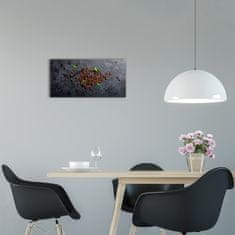 Wallmuralia Moderní skleněné hodiny na stěnu Zrnka kávy černé 60x30 cm