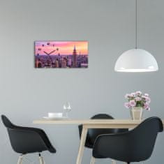 Wallmuralia Skleněné hodiny na stěnu New York západ slunce černé 60x30 cm