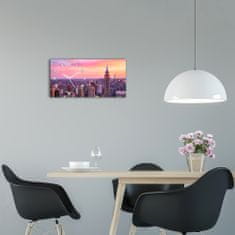 Wallmuralia Skleněné hodiny na stěnu New York západ slunce bílé 60x30 cm