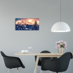 Wallmuralia Skleněné hodiny na stěnu tiché Hory Colorádo bílé 60x30 cm