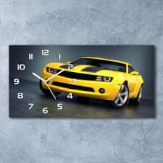 Wallmuralia Skleněné hodiny na stěnu Sportovní auto bílé 60x30 cm