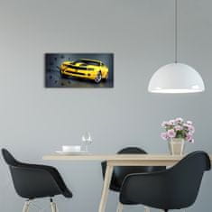 Wallmuralia Skleněné hodiny na stěnu Sportovní auto černé 60x30 cm