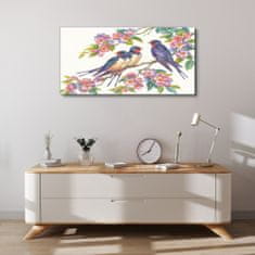 COLORAY.CZ Obraz na plátně Zvířata Birds Flowers 100x50 cm
