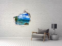 Wallmuralia Díra 3D foto tapeta Seychely pláž 100x100 cm