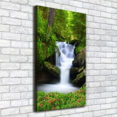 Wallmuralia Vertikální Foto obraz na plátně Vodopád v lese 50x100 cm