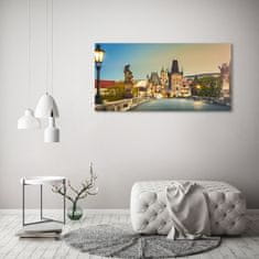 Wallmuralia Foto-obraz fotografie na skle Most Praha 125x50 cm 2 úchytky