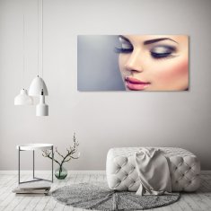 Wallmuralia Foto-obraz fotografie na skle Ideální make up 125x50 cm 4 úchytky