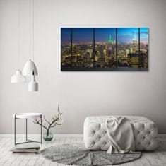 Wallmuralia Foto-obraz fotografie na skle New York noc 125x50 cm 4 úchytky