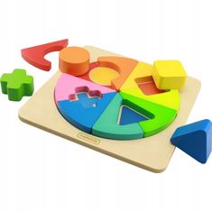 Masterkidz Barevné dřevěné geometrické puzzle Masterkidz