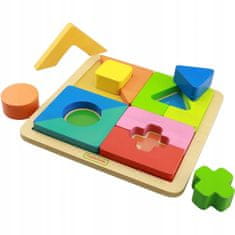 Masterkidz Dřevěné geometrické puzzle Masterkidz 12 prvků