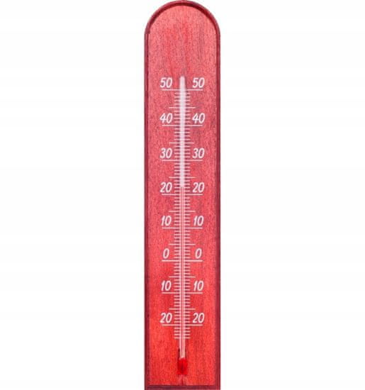 FLORENTYNA CZ s.r.o. Dřevěný vnitřní teploměr červený 26 cm