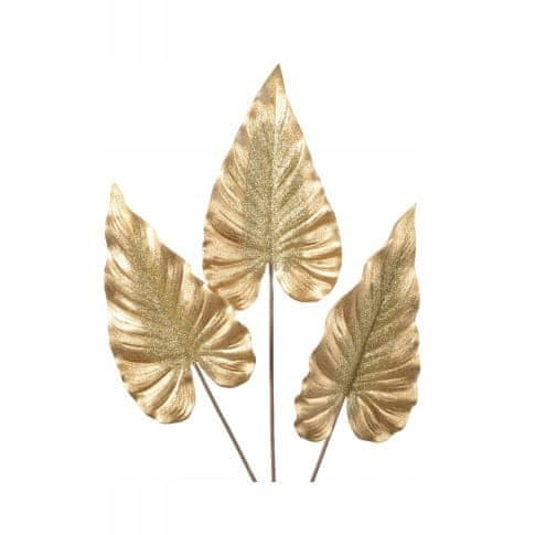 Kaemingk Zlaté třpytivé dekorativní listy 76 cm