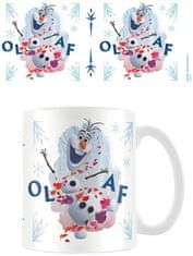 CurePink Bílý keramický hrnek Frozen II|Ledové království II: Olaf Jump (objem 315 ml)