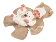 Llorens New born - realistická panenka miminko se zvuky a měkkým látkovým tělem - 36 cm