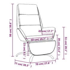 Vidaxl Relaxační křeslo s podnožkou růžové samet