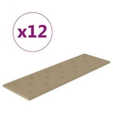 Vidaxl Nástěnné panely 12 ks cappuccino 90 x 30 cm umělá kůže 3,24 m²