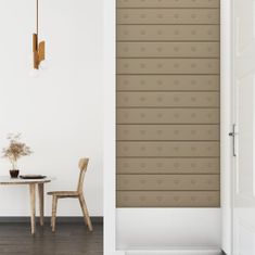 Vidaxl Nástěnné panely 12 ks cappuccino 90 x 15 cm umělá kůže 1,62 m²