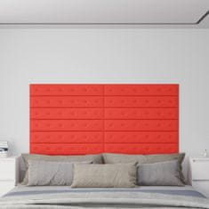 Greatstore Nástěnné panely 12 ks červené 90 x 15 cm umělá kůže 1,62 m²