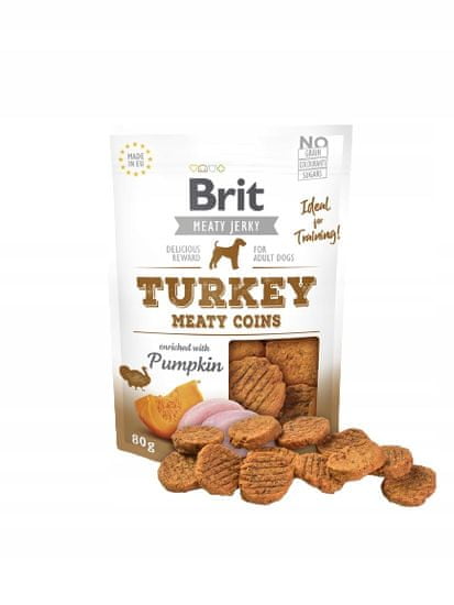 Brit Meaty Jerky Turkey Meaty Coins krocan 80g