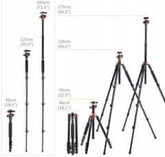 K&F Concept Monopod K&F hliník / hořčík 175 / 185 cm / KF09.089