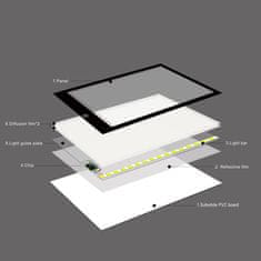 XREC Osvětlená LED kreslicí deska. Plynulé nastavení osvětlení