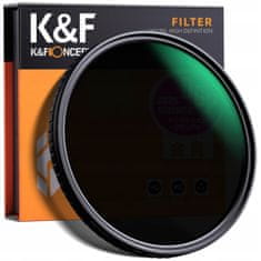 K&F Concept FILTR 67 mm KF X FADER ŠEDÝ NASTAVITELNÝ ND8-ND128 / KF01.1327