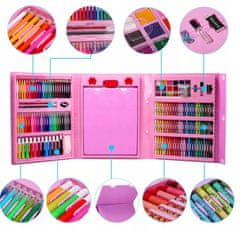 Sada: pastelky, barvy, štětce + kufr, pro děti 208v1 H&B