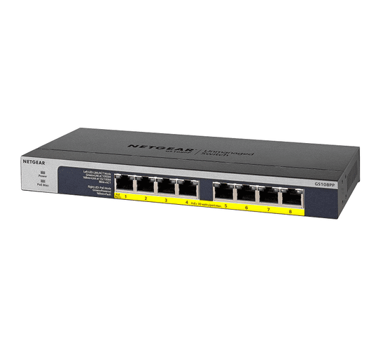 Netgear 8-port 10/100/1000Mbps Gigabit Ethernet, Flexible PoE, GS108PP