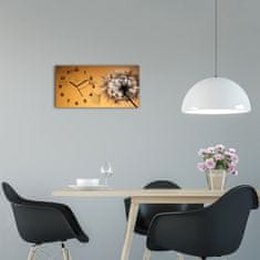 Wallmuralia Moderní skleněné hodiny na stěnu Pampeliška černé 60x30 cm