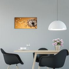 Wallmuralia Moderní skleněné hodiny na stěnu Pampeliška bílé 60x30 cm