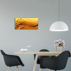 Wallmuralia Moderní skleněné hodiny na stěnu Vlny pozdí černé 60x30 cm