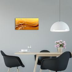 Wallmuralia Moderní skleněné hodiny na stěnu Vlny pozdí bílé 60x30 cm