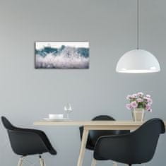 Wallmuralia Moderní skleněné hodiny na stěnu Stromy zima bílé 60x30 cm