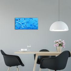 Wallmuralia Moderní skleněné hodiny na stěnu Kapky vody bílé 60x30 cm