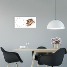 Wallmuralia Moderní skleněné hodiny na stěnu Kočka bílé 60x30 cm