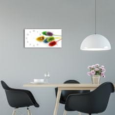 Wallmuralia Moderní skleněné hodiny na stěnu Oset bílé 60x30 cm