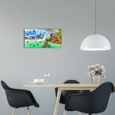 Wallmuralia Moderní skleněné hodiny na stěnu Kaskáda černé 60x30 cm