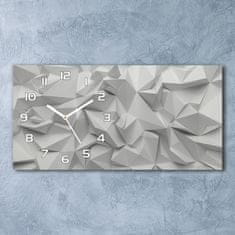 Wallmuralia Skleněné hodiny na stěnu tiché Abstrakce 3D bílé 60x30 cm