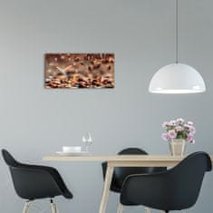 Wallmuralia Moderní skleněné hodiny na stěnu Zrnka kávy bílé 60x30 cm