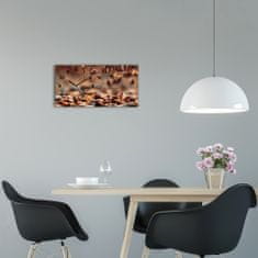 Wallmuralia Moderní skleněné hodiny na stěnu Zrnka kávy černé 60x30 cm