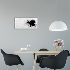 Wallmuralia Skleněné hodiny na stěnu Díra ve stěně bílé 60x30 cm