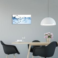 Wallmuralia Moderní skleněné hodiny na stěnu Voda černé 60x30 cm