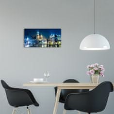 Wallmuralia Moderní skleněné hodiny na stěnu Krakov noc černé 60x30 cm