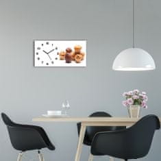 Wallmuralia Moderní skleněné hodiny na stěnu Bábovky černé 60x30 cm