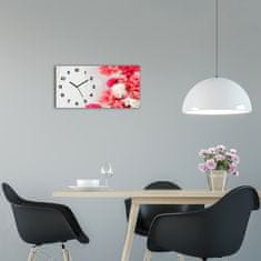 Wallmuralia Moderní skleněné hodiny na stěnu Květiny černé 60x30 cm