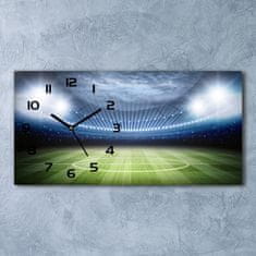 Wallmuralia Moderní skleněné hodiny na stěnu Stadion černé 60x30 cm