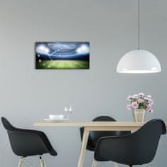 Wallmuralia Moderní skleněné hodiny na stěnu Stadion bílé 60x30 cm