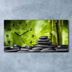 Wallmuralia Skleněné hodiny na stěnu tiché Kamení zen černé 60x30 cm