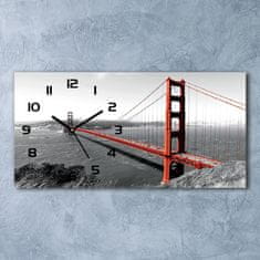 Wallmuralia Skleněné hodiny na stěnu Most San Francisco černé 60x30 cm